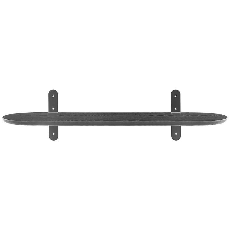 Image 7 Catalina 35 1/2" Wide Matte Black Wood Floating Wall Shelf more views