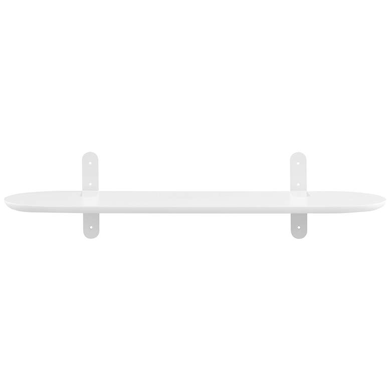Image 7 Catalina 35 1/2" Wide Matte White Wood Floating Wall Shelf more views
