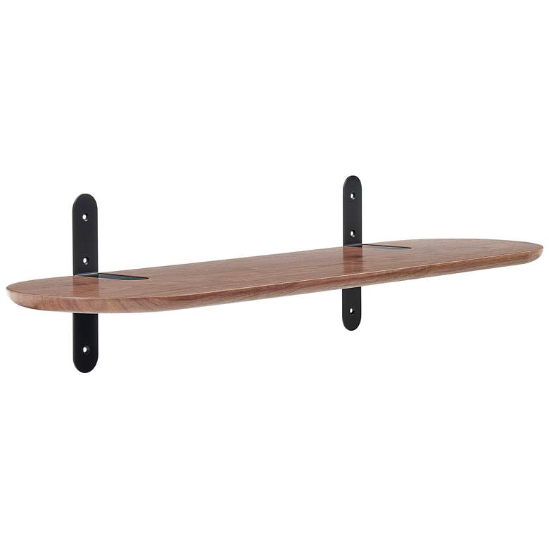 Image 2 Catalina 35 1/2"W American Walnut Wood Floating Wall Shelf