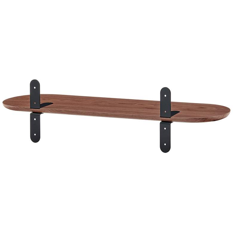 Image 6 Catalina 35 1/2"W American Walnut Wood Floating Wall Shelf more views