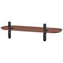 6_Catalina 35 1/2"W American Walnut Wood Floating Wall Shelf more views