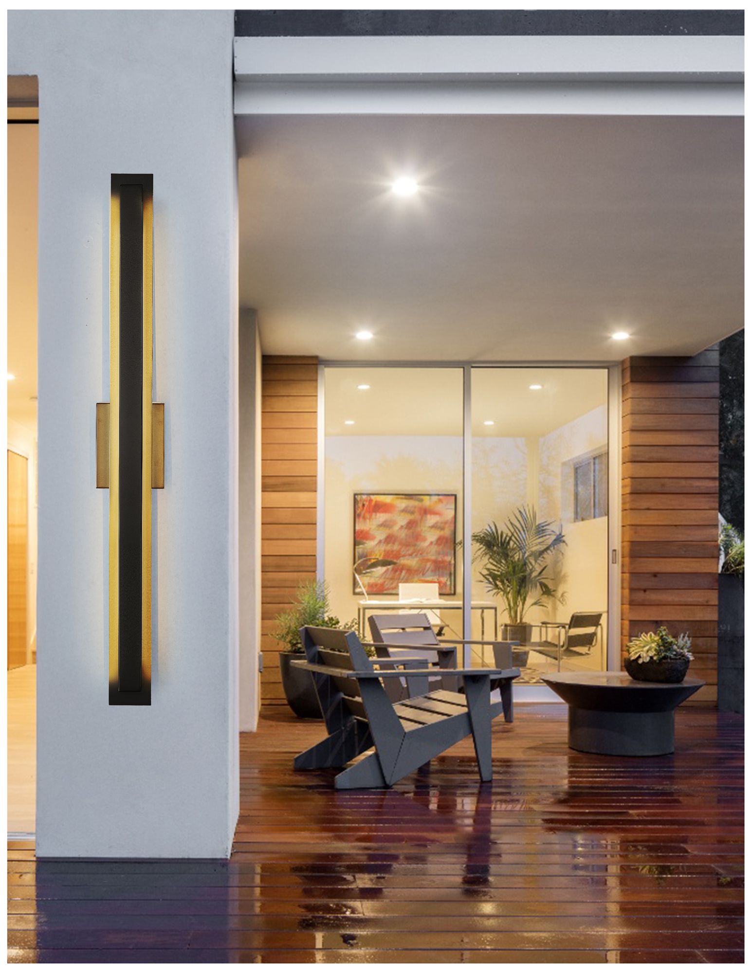 Image 4 Catalina 36" High Matte Black LED Outdoor Wall Sconce more views