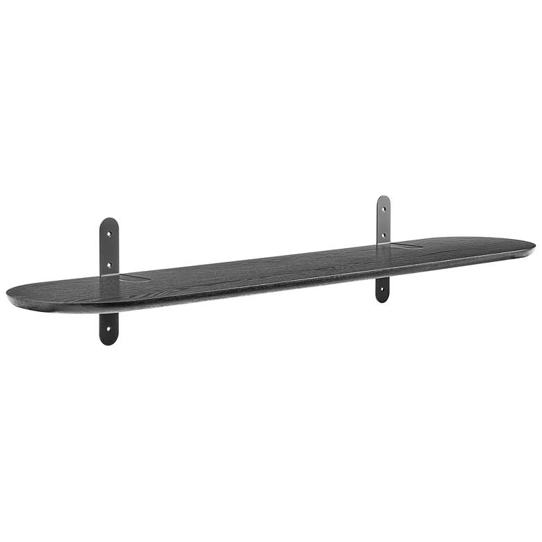 Image 2 Catalina 47 1/4" Wide Matte Black Wood Floating Wall Shelf