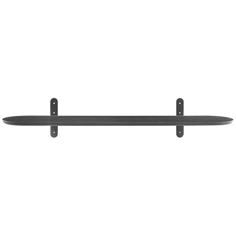 Image 7 Catalina 47 1/4" Wide Matte Black Wood Floating Wall Shelf more views