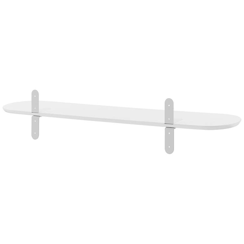 Image 6 Catalina 47 1/4" Wide Matte White Wood Floating Wall Shelf more views
