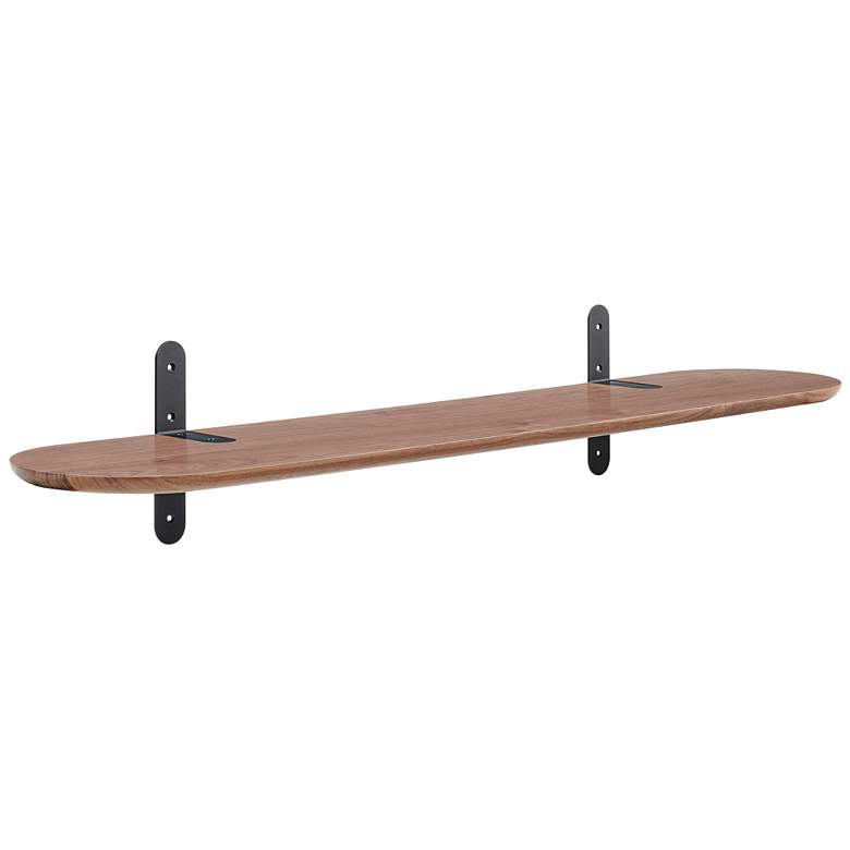 Image 2 Catalina 47 1/4"W American Walnut Wood Floating Wall Shelf