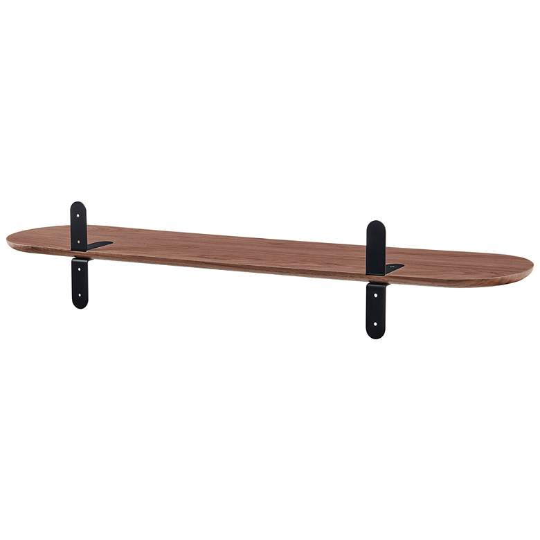 Image 6 Catalina 47 1/4"W American Walnut Wood Floating Wall Shelf more views