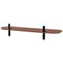 6_Catalina 47 1/4"W American Walnut Wood Floating Wall Shelf more views