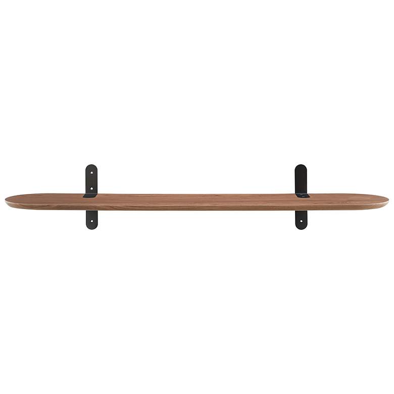 Image 7 Catalina 47 1/4"W American Walnut Wood Floating Wall Shelf more views