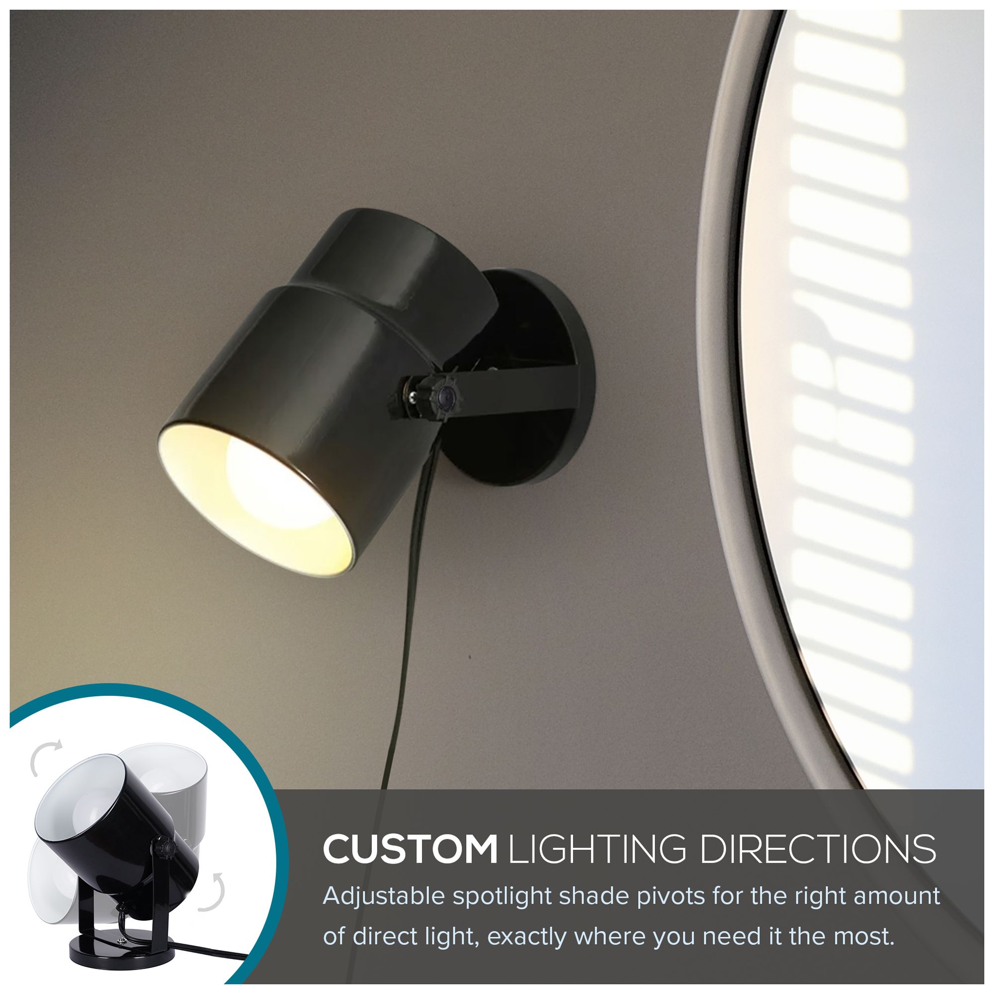 Catalina 5.43" Wide Gloss Black Multipurpose Spotlight