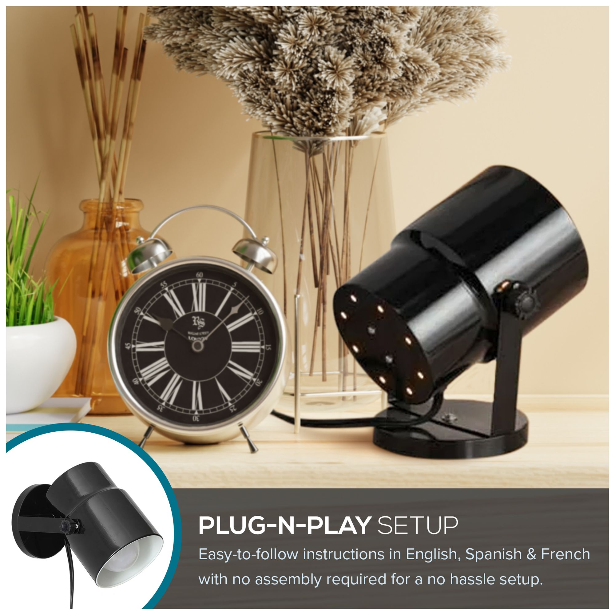 Catalina 5.43" Wide Gloss Black Multipurpose Spotlight