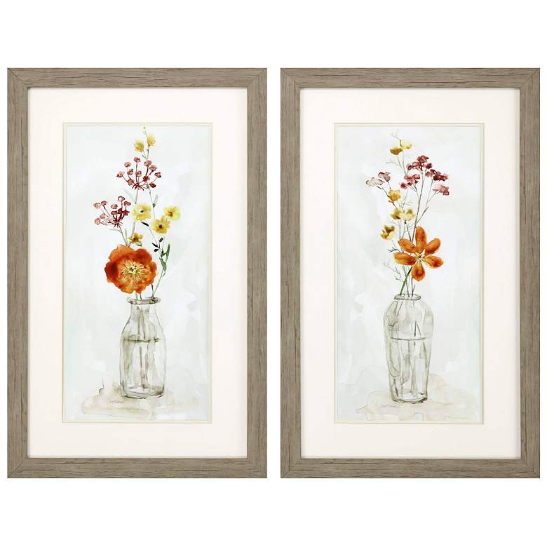Image 1 Catalina Bouquet 21"W x 33"H Framed Art Set of 2