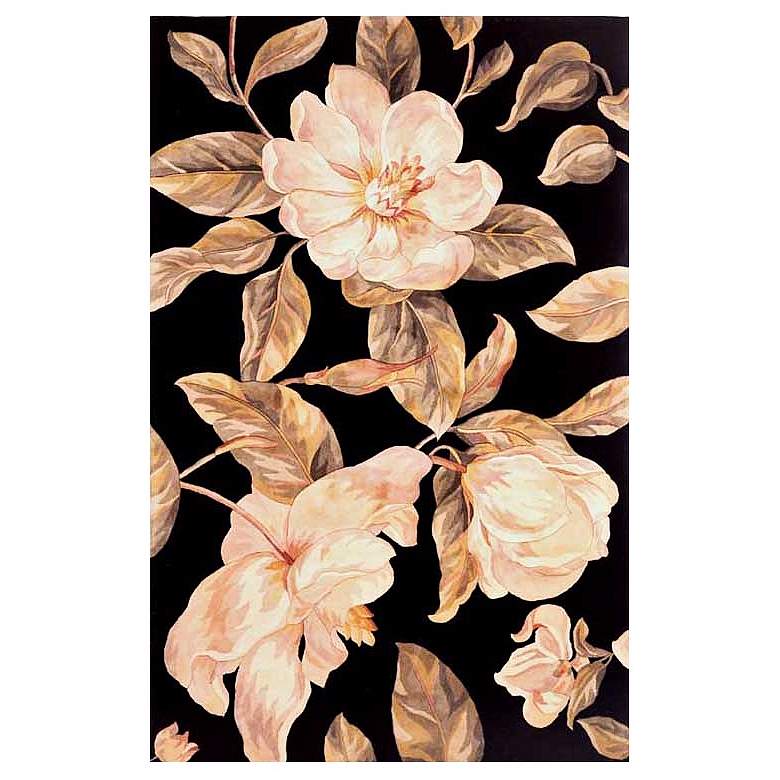 Image 1 Catalina Collection Black Magnolia 5'x8' Area Rug