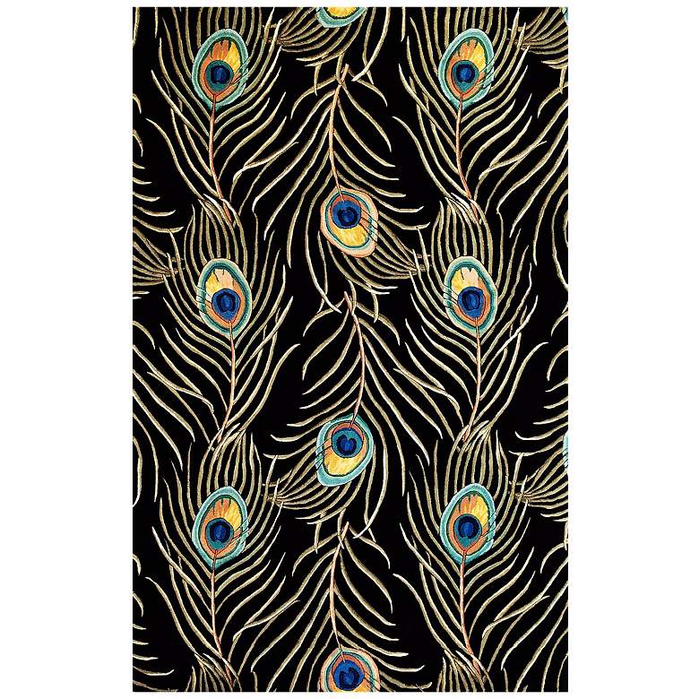 Image 1 Catalina Collection Black Peacock 5&#39;x8&#39; Area Rug