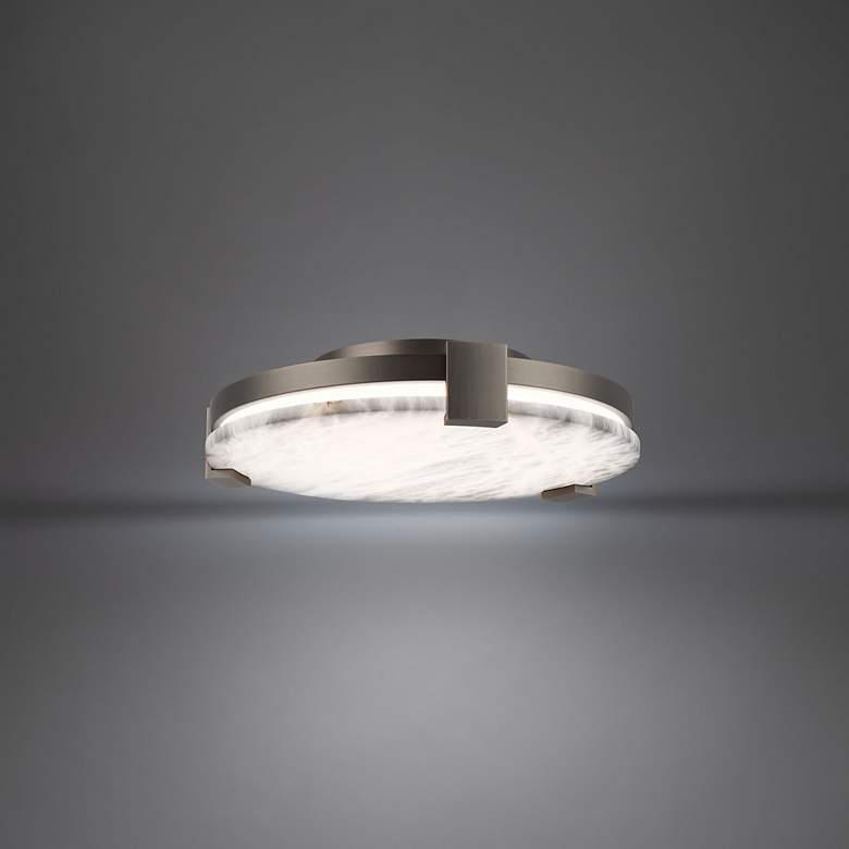Image 1 Catalonia 3.88"H x 16.63"W 1-Light Flush Mount in Antique Nickel