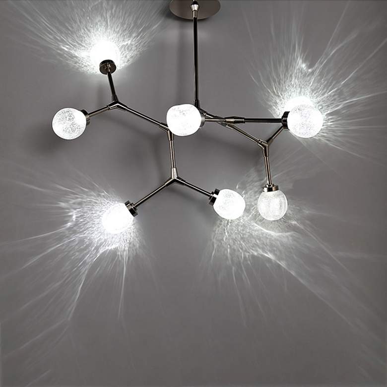 Image 2 Catalyst 28" Wide Polished Nickel 8-Light LED Chandelier more views