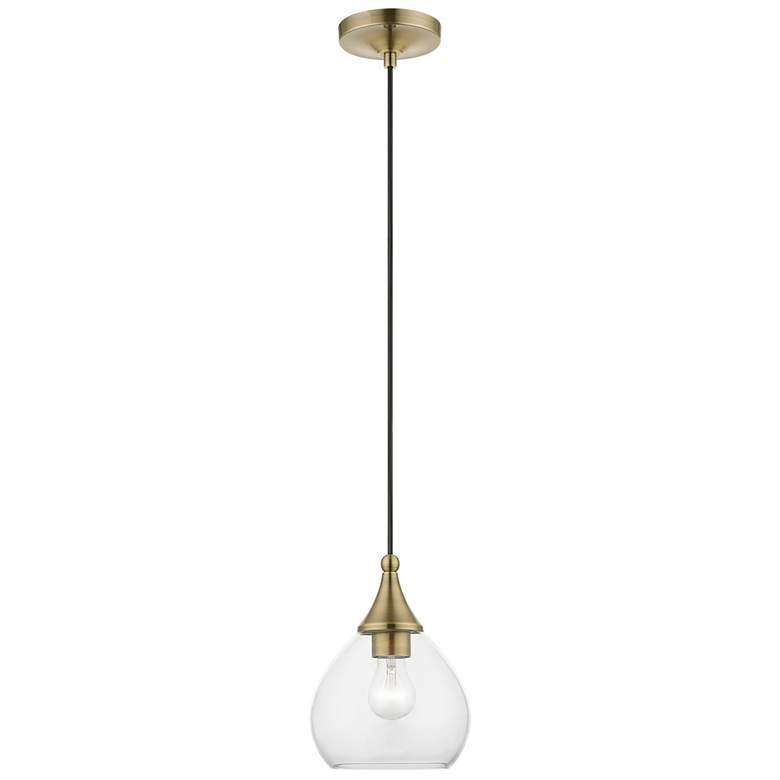 Image 2 Catania 1 Light Antique Brass Mini Pendant