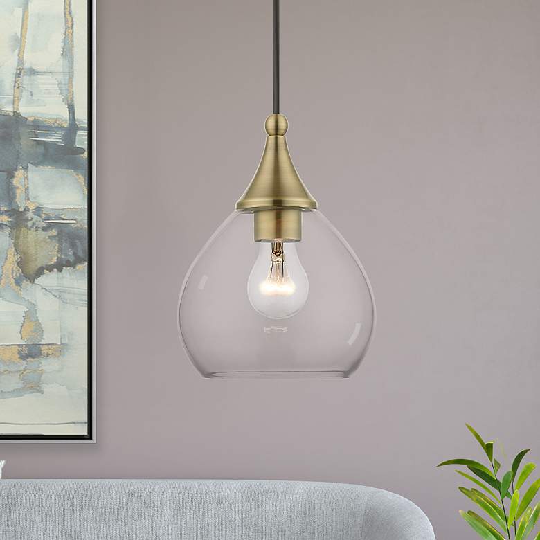 Image 1 Catania 1 Light Antique Brass Mini Pendant