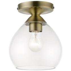 Catania 1 Light Antique Brass Semi-Flush