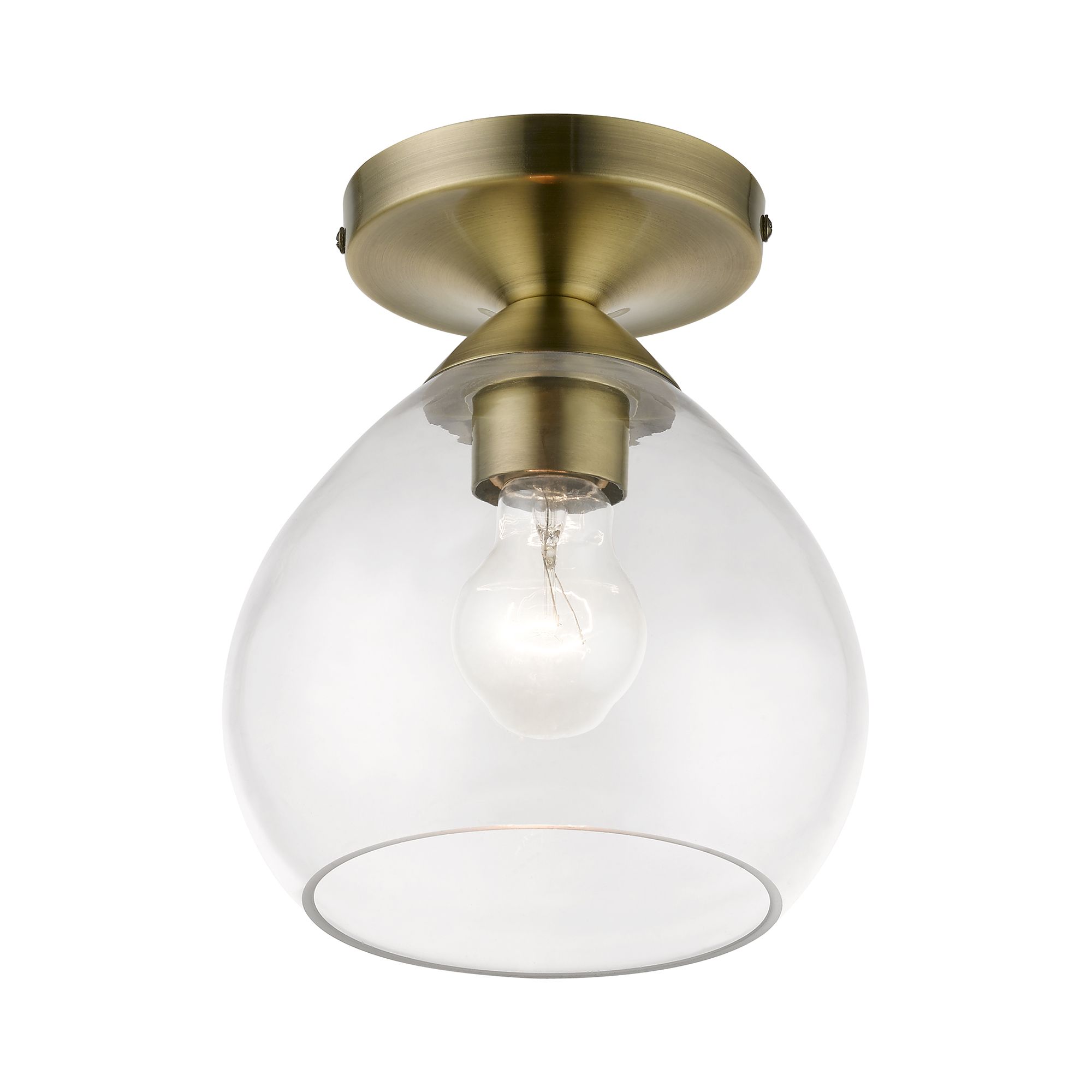 Image 4 Catania 1 Light Antique Brass Semi-Flush more views