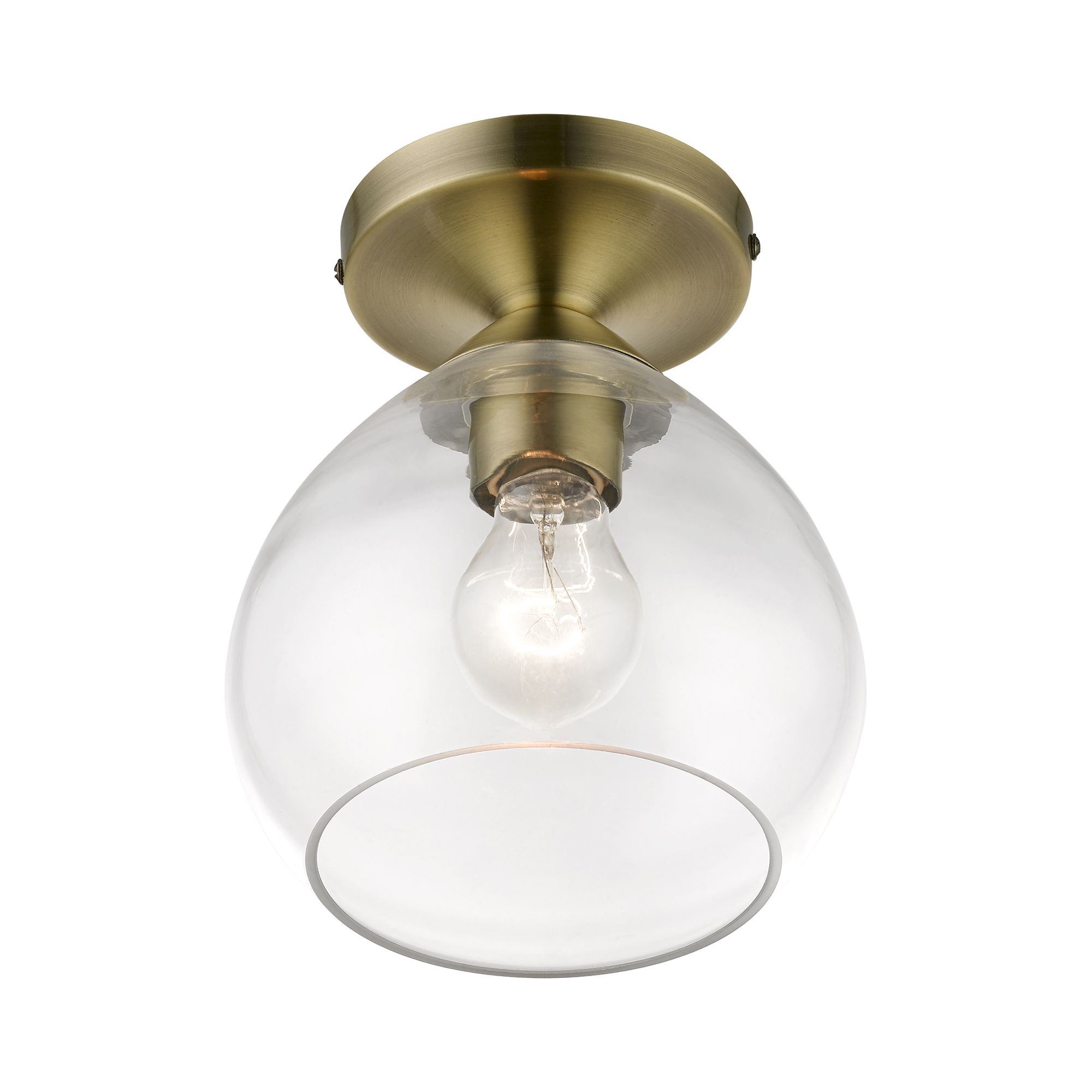 Image 5 Catania 1 Light Antique Brass Semi-Flush more views