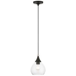 Catania 1 Light Black with Brushed Nickel Accents Mini Pendant