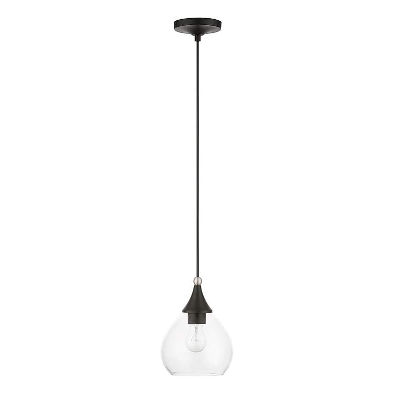 Image 3 Catania 1 Light Black with Brushed Nickel Accents Mini Pendant more views