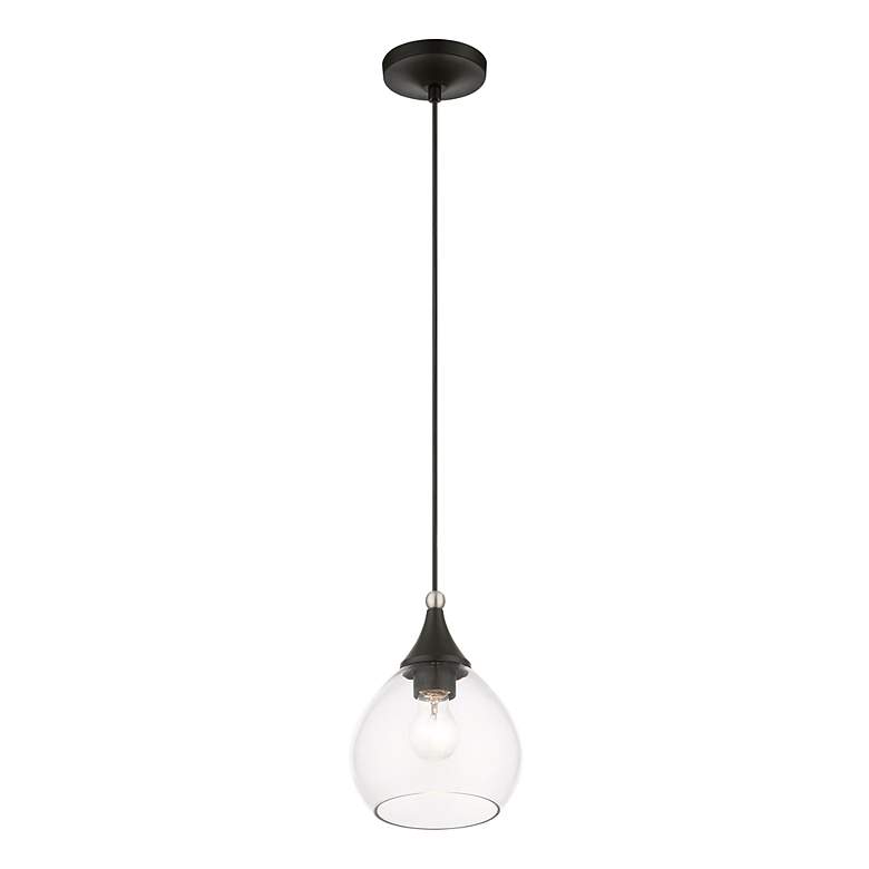 Image 4 Catania 1 Light Black with Brushed Nickel Accents Mini Pendant more views