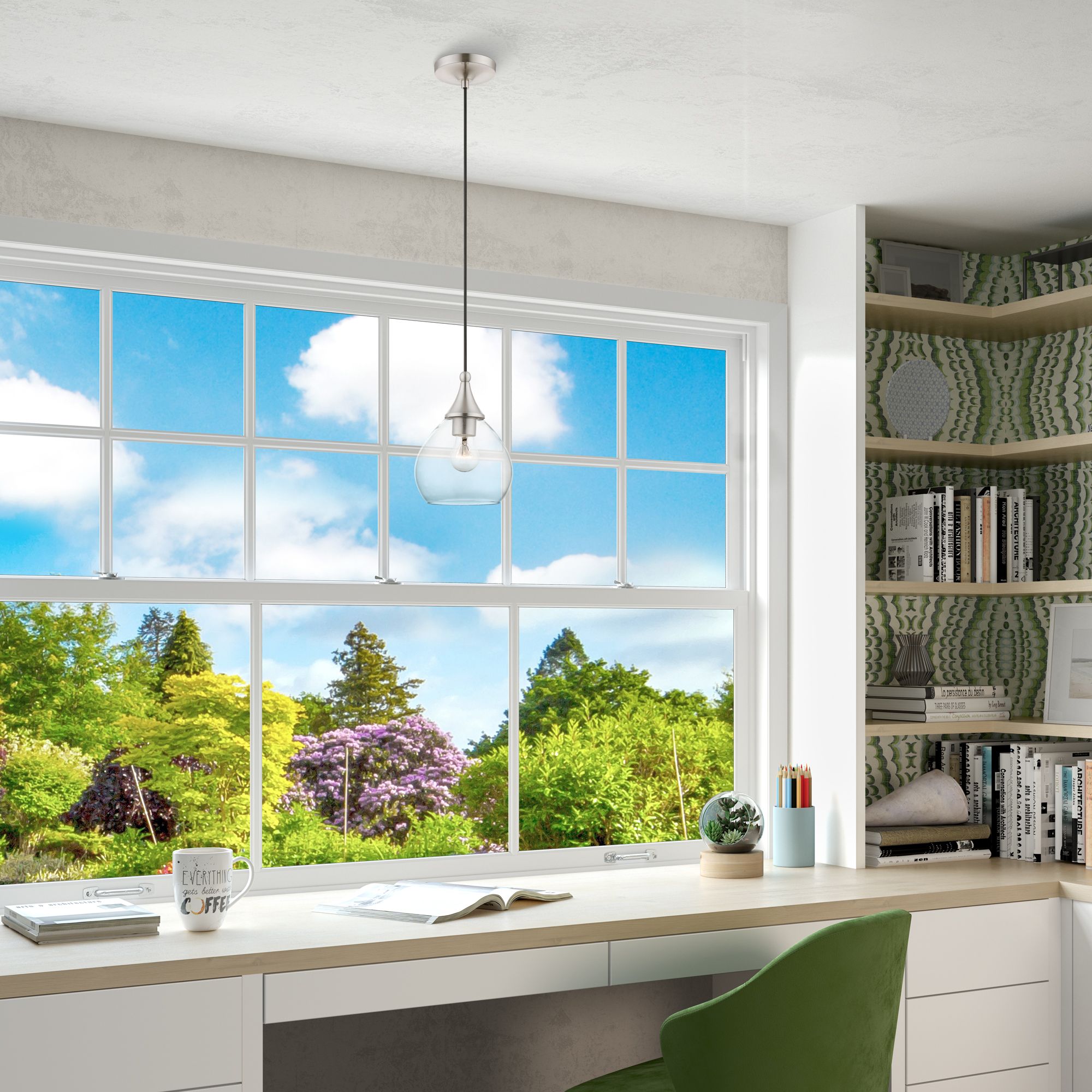 Catania 1 Light Brushed Nickel Mini Pendant