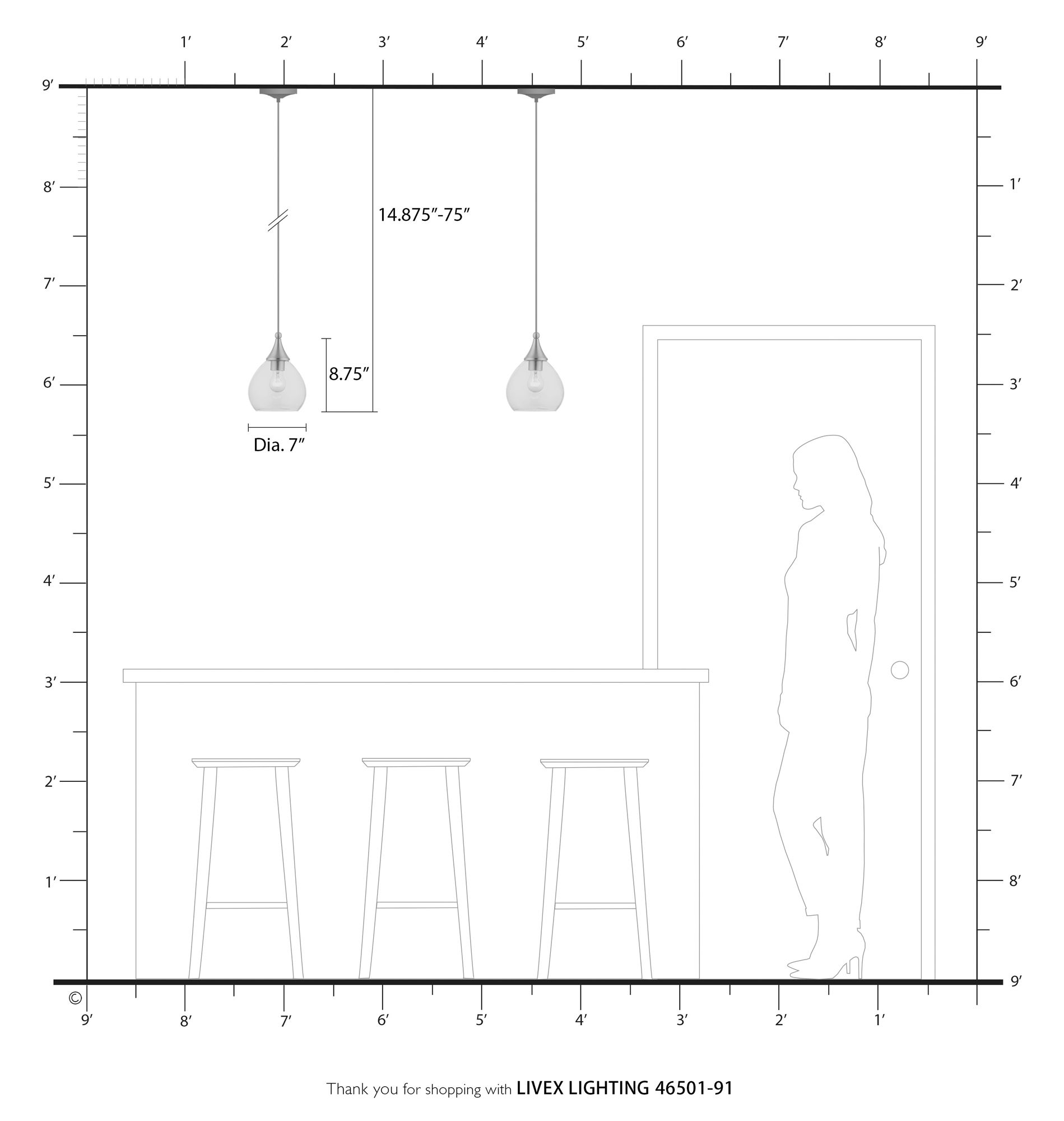Catania 1 Light Brushed Nickel Mini Pendant