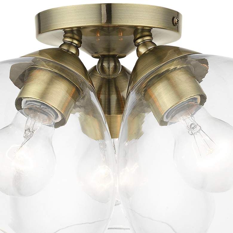 Image 4 Catania 16" Wide Antique Brass 3-Light Ceiling Light more views