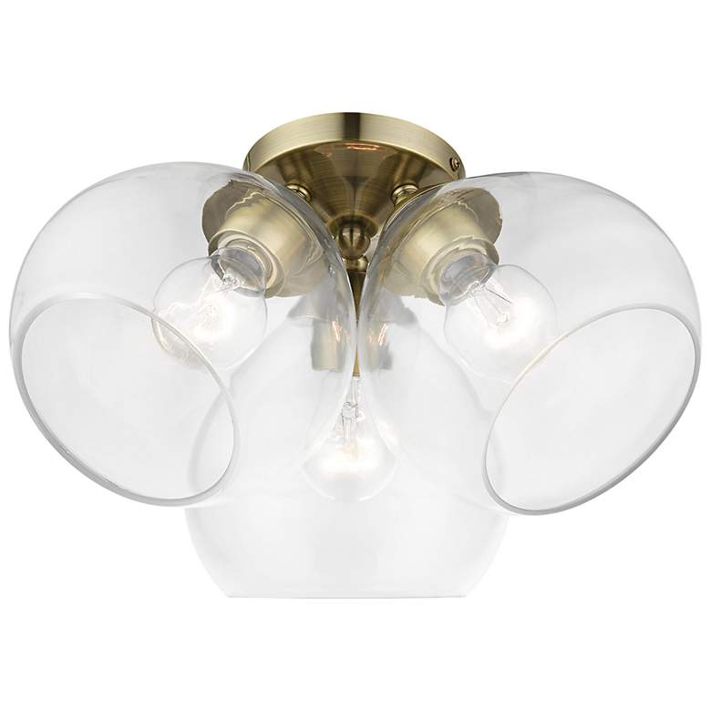 Image 6 Catania 16" Wide Antique Brass 3-Light Ceiling Light more views