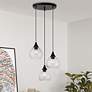1_Catania 3 Light Black with Brushed Nickel Accents Multi Pendant