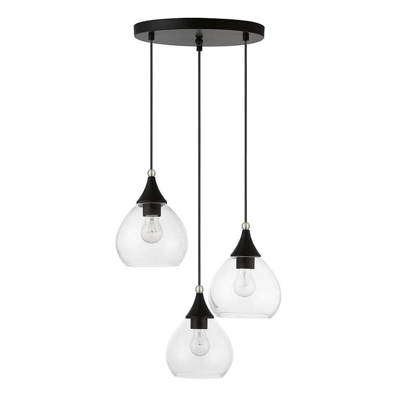 Image 3 Catania 3 Light Black with Brushed Nickel Accents Multi Pendant more views