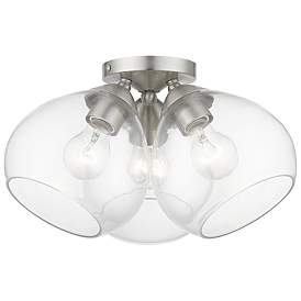 Image2 of Catania 3 Light Brushed Nickel Semi-Flush