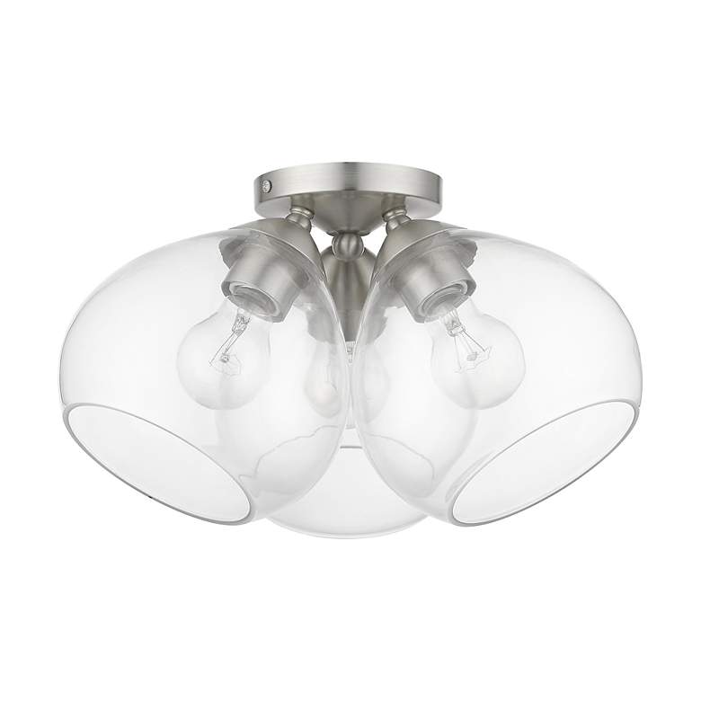 Image 3 Catania 3 Light Brushed Nickel Semi-Flush more views