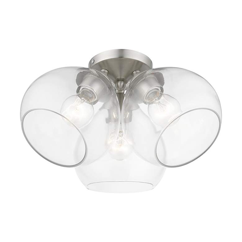 Image 5 Catania 3 Light Brushed Nickel Semi-Flush more views