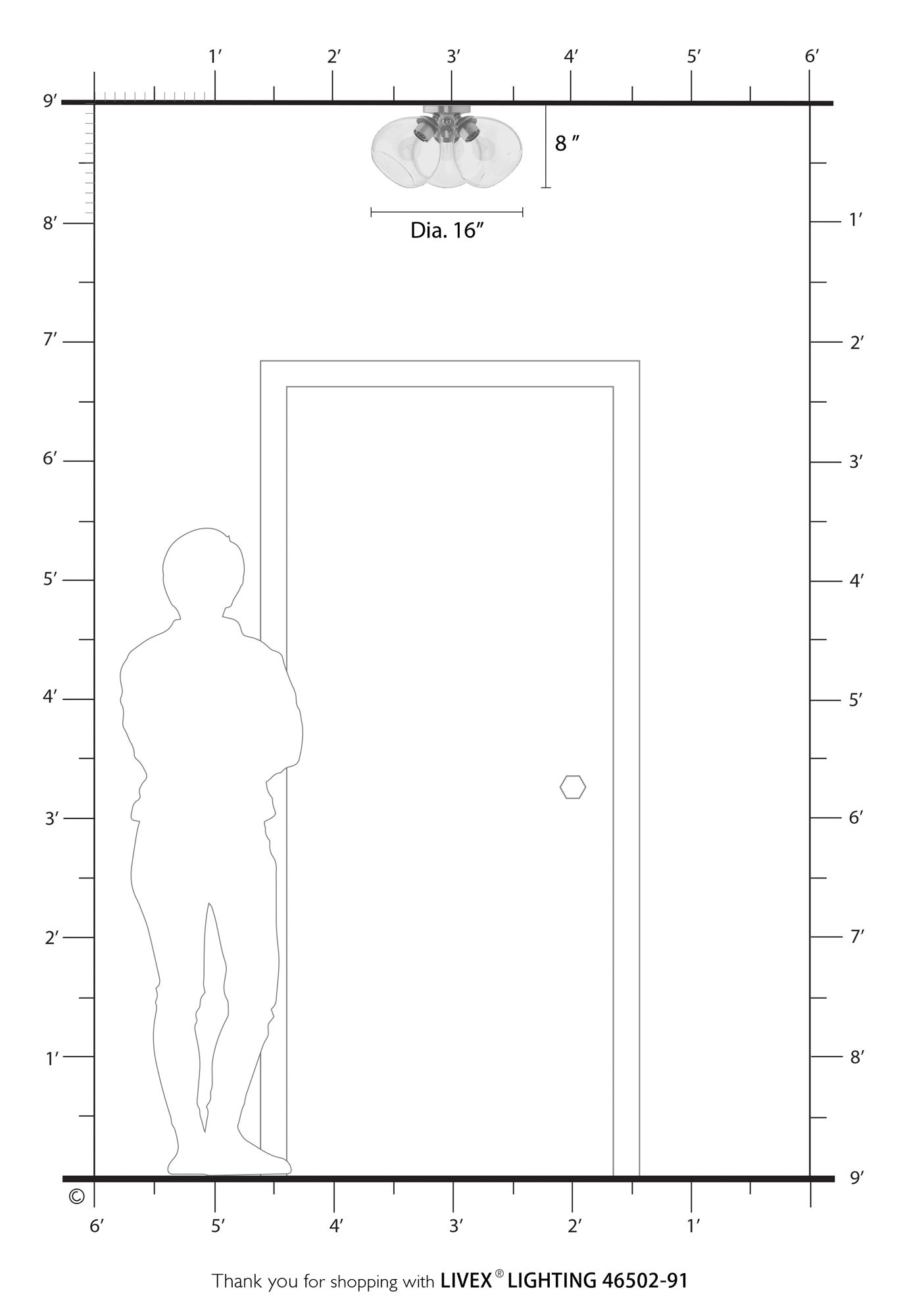 Catania 3 Light Brushed Nickel Semi-Flush