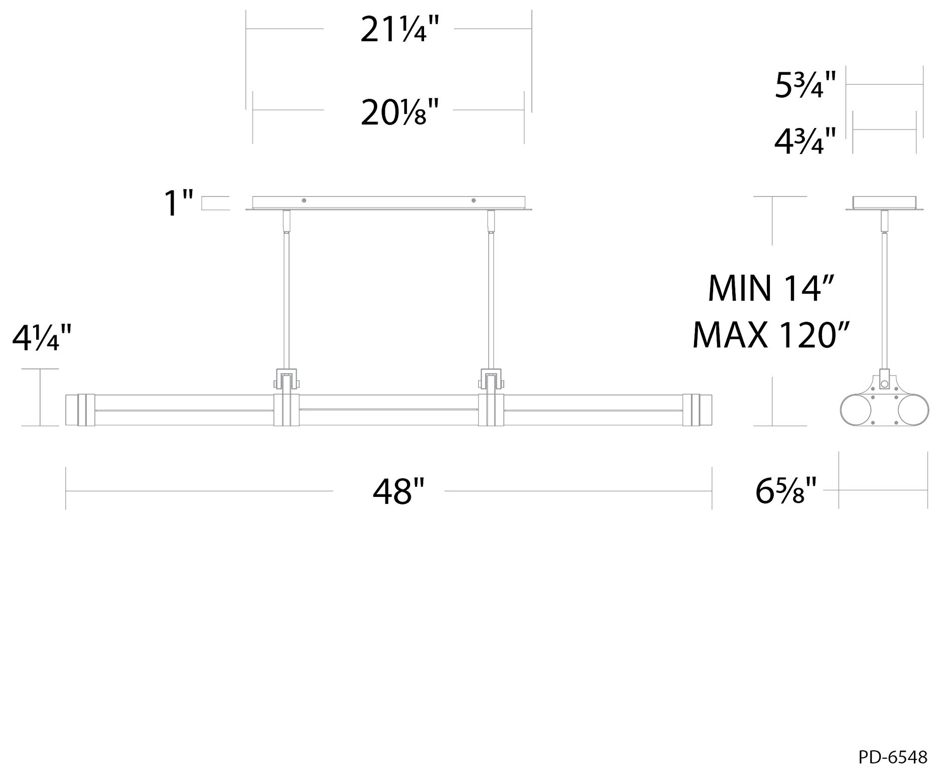 Image 6 Catania 4.2"H x 48"W 1-Light Linear Pendant in BV more views