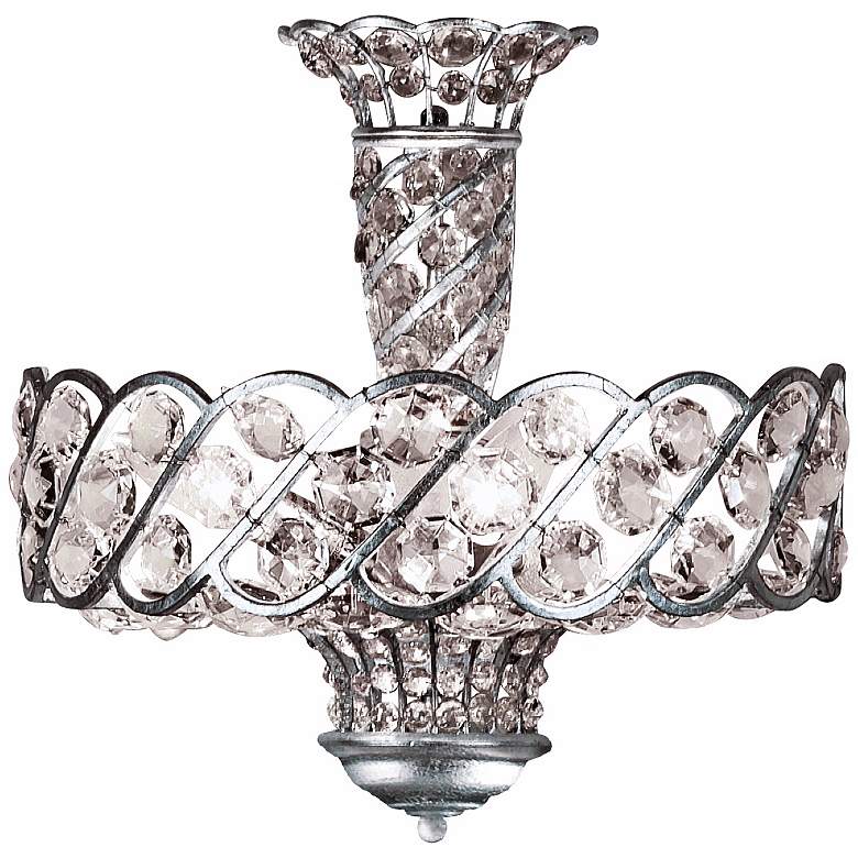 Image 1 Catara 14" Wide Silver Leaf and Crystal Wall Sconce