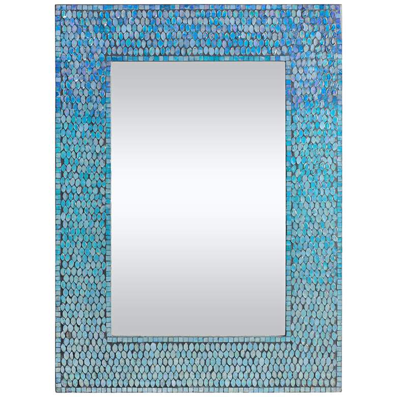 Image 2 Catarina Tropical Sea Blue 23 inch x 31 inch Mosaic Wall Mirror
