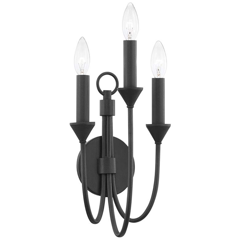 Image 1 Cate 17 1/2" High Forged Iron 3-Light Outdoor Wall Light