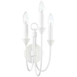 Cate 17 1/2&quot; High Gesso White 3-Light Wall Sconce