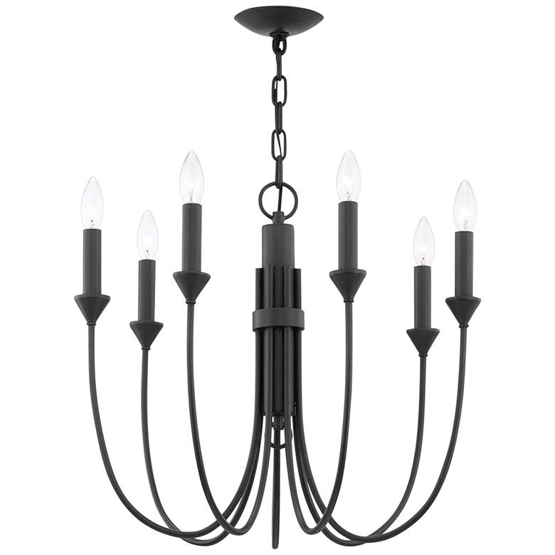 Image 2 Cate 21 1/2" Wide Forged Iron 7-Light Chandelier