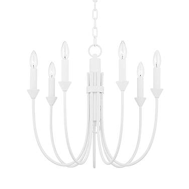 Cate 7 Light Chandelier - Gesso White