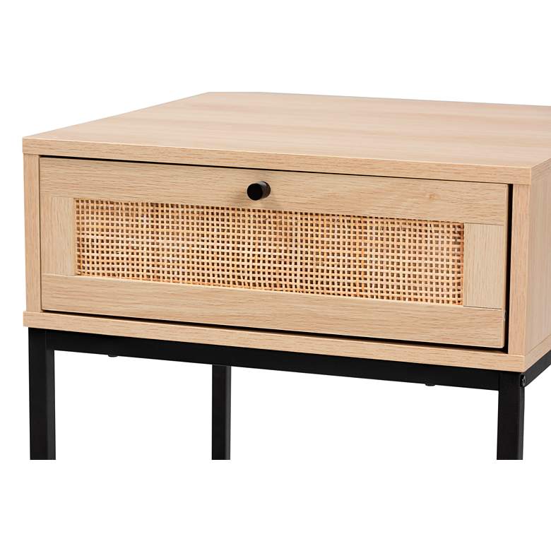 Image 2 Caterina 19 3/4 inch Wide Rattan and Wood Modern Nightstands Set of 2 more views