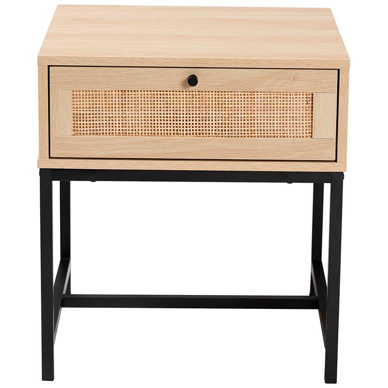 Image 6 Caterina 19 3/4 inch Wide Rattan and Wood Modern Nightstands Set of 2 more views