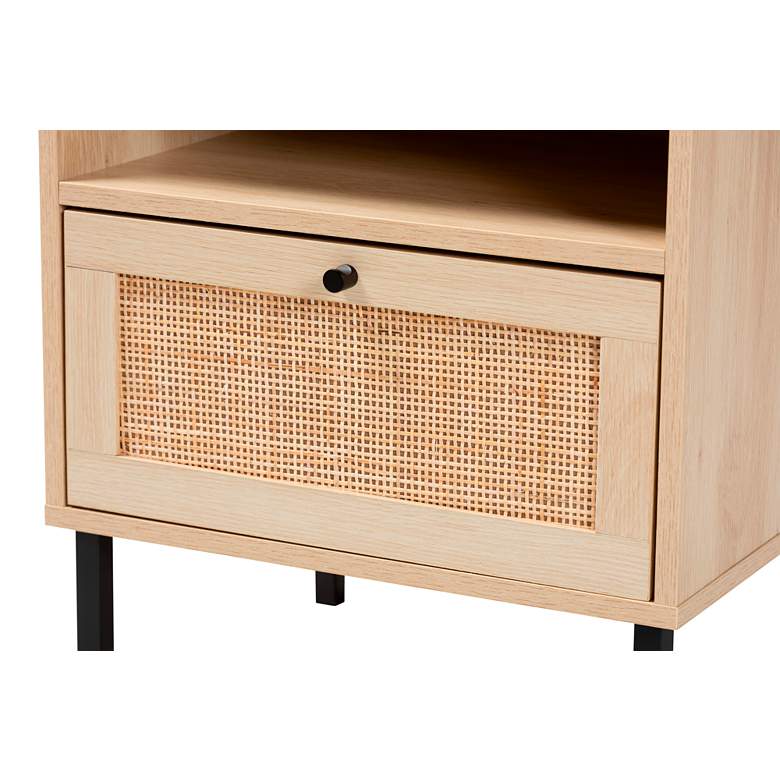 Image 2 Caterina 19" Wide Rattan and Wood Door Modern Nightstands Set of 2 more views