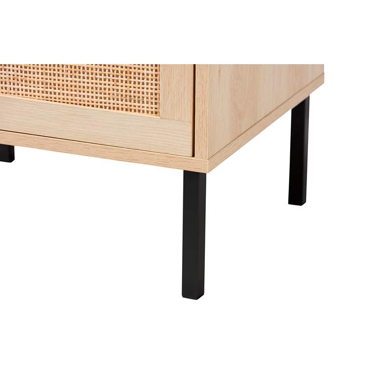 Image 3 Caterina 19" Wide Rattan and Wood Door Modern Nightstands Set of 2 more views