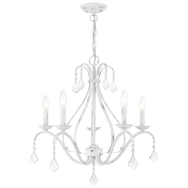 Image 1 Caterina 24" Wide Antique White 5-Light Chandelier